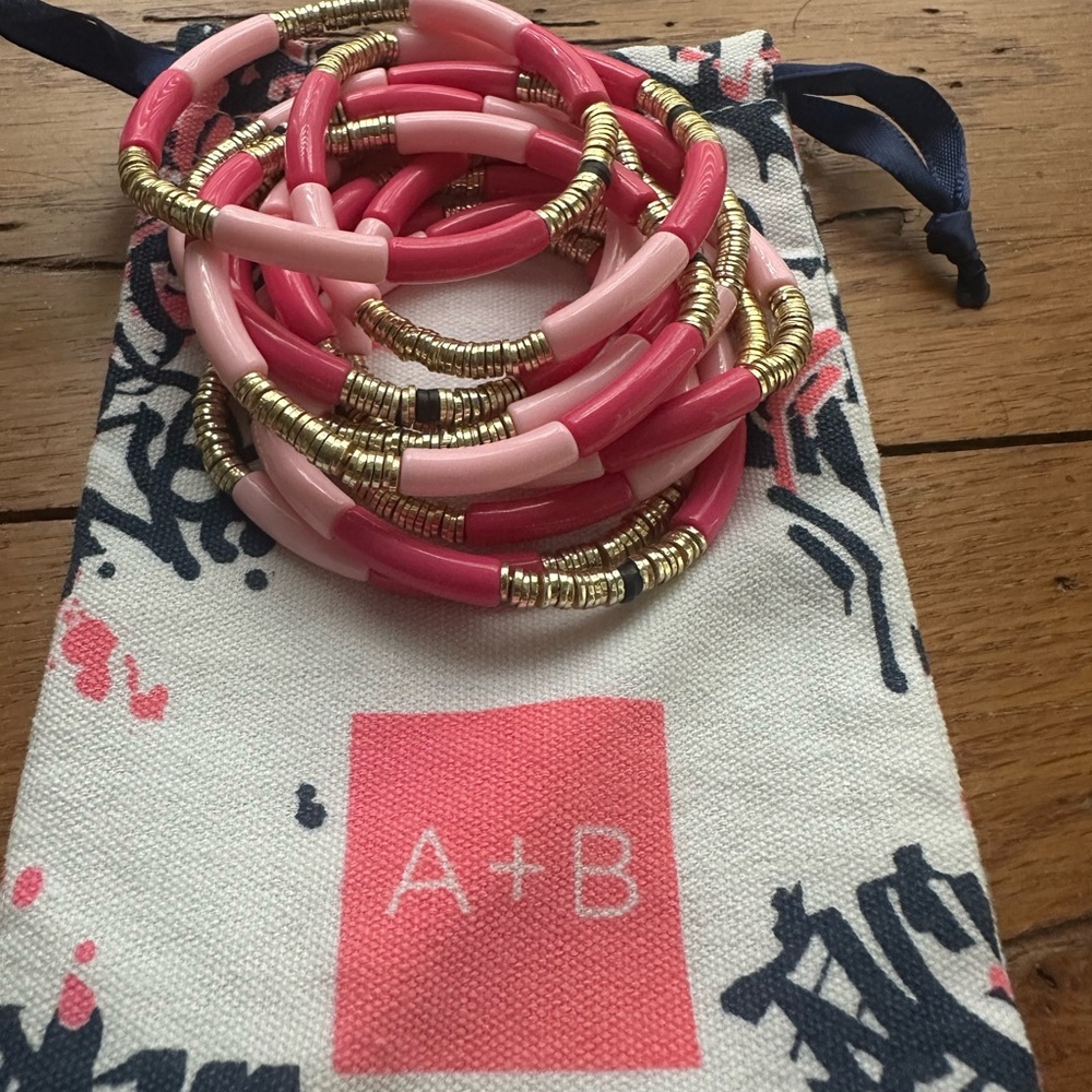 Allie+Bess Pink Bracelet stack